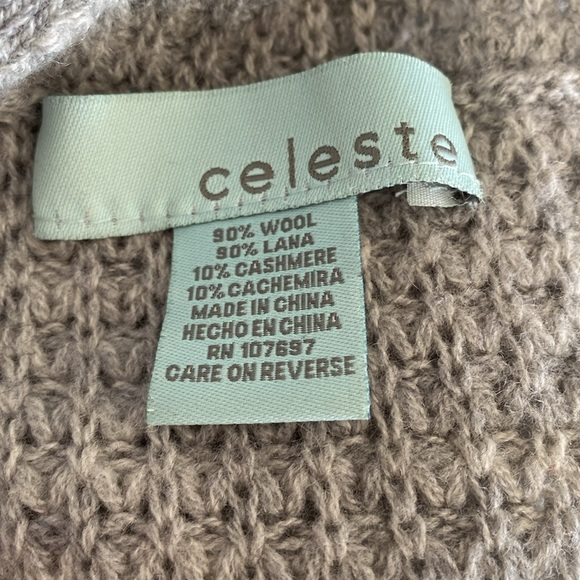 CELESTE Infinity Winter Scarf Grey Cashmere Wool Blend Knit Cozy soft warm - Picture 3 of 5